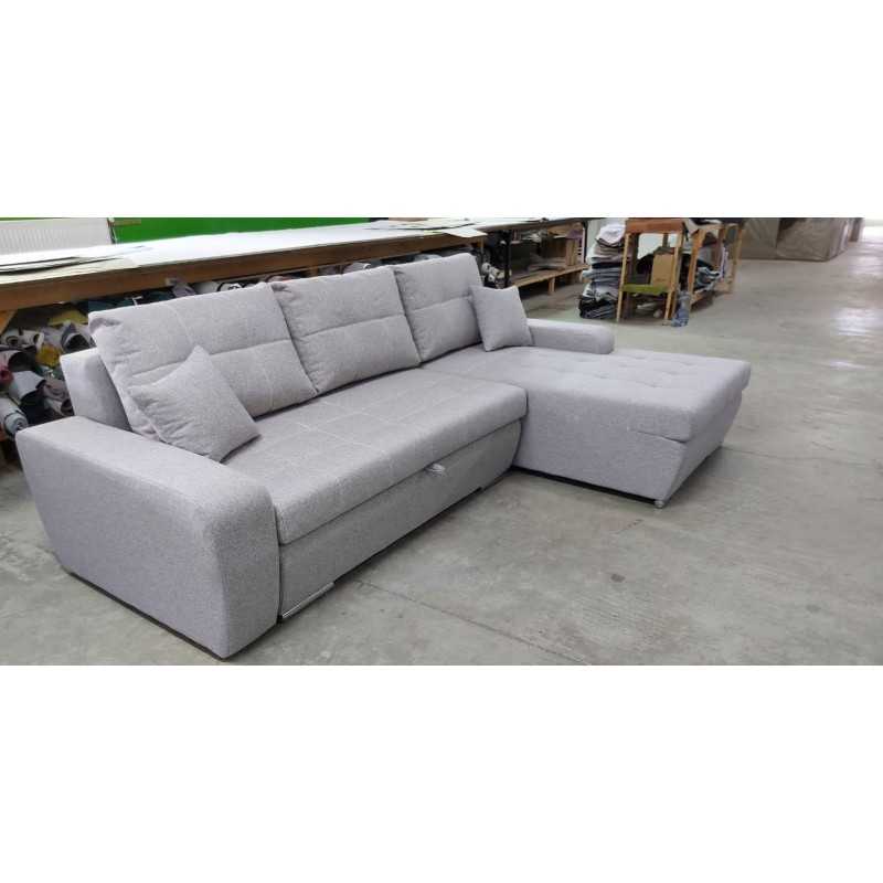 Coltar gri,extensibil cu lada, pentru sufragerie - Sofastil