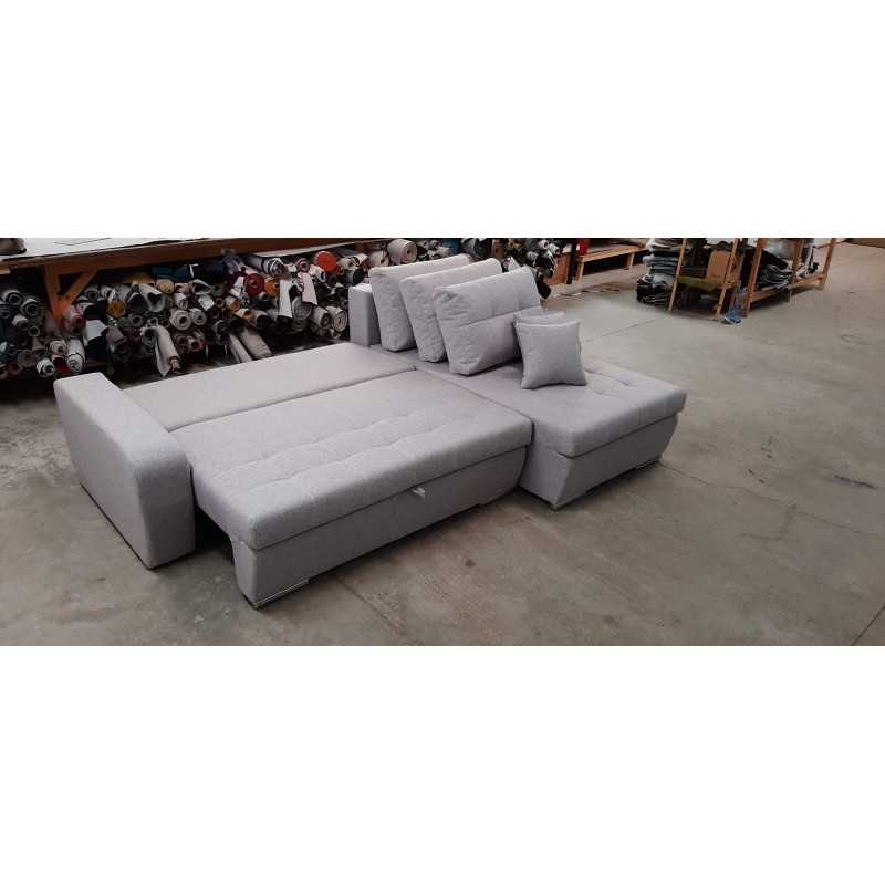 Coltar gri,extensibil cu lada, pentru sufragerie - Sofastil