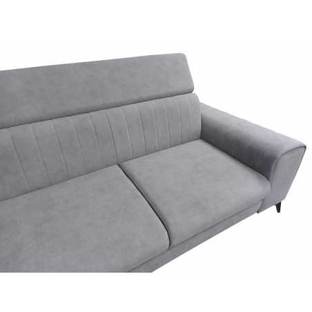 Coltar extensibil, Aron, cu lada depozitare, tetiere cap reglabile, picioare inalte metalice, stofa, gri