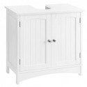 Cabinet sub chiuvetă Cabinet de podea pentru baie Cabinet cu 2 uși raft reglabil 60 x 30 x 60 cm Alb BBC01WT