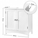 Cabinet sub chiuvetă Cabinet de podea pentru baie Cabinet cu 2 uși raft reglabil 60 x 30 x 60 cm Alb BBC01WT