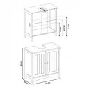 Cabinet sub chiuvetă Cabinet de podea pentru baie Cabinet cu 2 uși raft reglabil 60 x 30 x 60 cm Alb BBC01WT