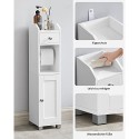 BBC846P31 Cabinet de toaletă, cabinet de baie, raft de baie cu raft reglabil, picioare impermeabile, pentru spații mici, alb
