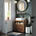 Cabinet sub chiuvetă, unități de vanitate din baie, dulap de depozitare, 60 x 30 x 63 cm, cu 2 uși cu veranda, raft reglabil, rustic maro BBK04BX