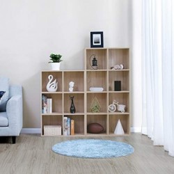 Raft de cărți, raft de cărți din lemn și raft de afișare, cabinet independent pentru birou, sufragerie, dormitor, culoarea stejarului LBC24NL