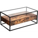 Habitat et Jardin Wooden Coffee Table, Rustic Brown/Black, 106 x 57 x 45 cm