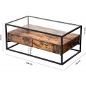 Habitat et Jardin Wooden Coffee Table, Rustic Brown/Black, 106 x 57 x 45 cm