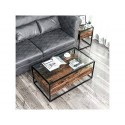 Habitat et Jardin Wooden Coffee Table, Rustic Brown/Black, 106 x 57 x 45 cm