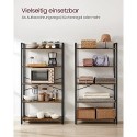 OKPET VASAGLE 5-Tier Storage Rack, Bookshelf with Steel Frame, for Living Room, Office, Study, Hallway, Industrial Style, Rustic Brown and Black LLS061B01