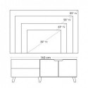 Cabinet TV pentru televizoare de până la 60 de centimetri, suport TV cu 2 uși, rafturi reglabile, masă TV, pentru sufragerie, sufragerie, dormitor, rustic maro LTV027X01