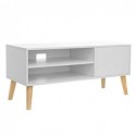 Scandinavian TV Stand, Retro TV Console, Centru de divertisment pentru TV cu ecran plat, console de jocuri, în sufragerie, cameră de divertisment, birou, alb LTV09WT