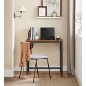 Biroul de scriere, biroul de calculator, biroul mic, 80 x 50 x 75 cm, studioul, biroul la domiciliu, asamblare simplă, oțel, design industrial, rustic maro și negru LWD038B01