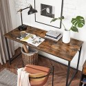 LWD043B01 Biroul de birou subțire 140 x 60 x 75,7 cm Studio Home Office Office Simple Assembly Steel Industrial Design Vintage Brown/Black