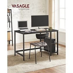 LWD047B16 Computer Desk PC Desk Office Table cu 2 rafturi pe partea dreaptă sau stângă pentru birou Camera de zi Cadru din oțel Design industrial Negru