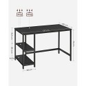 LWD047B16 Computer Desk PC Desk Office Table cu 2 rafturi pe partea dreaptă sau stângă pentru birou Camera de zi Cadru din oțel Design industrial Negru