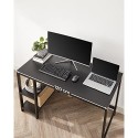 LWD047B16 Computer Desk PC Desk Office Table cu 2 rafturi pe partea dreaptă sau stângă pentru birou Camera de zi Cadru din oțel Design industrial Negru