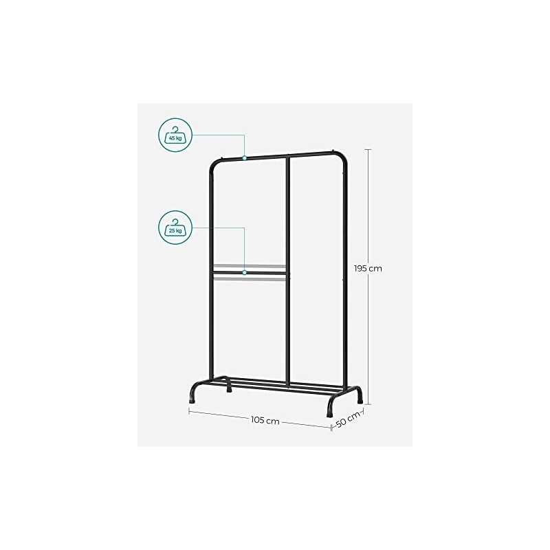 Rack de haine, negru HSR103B01