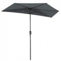 Umbrelă de umbrelă, Dia. Umbra de soare de 2,7 m, acoperis semicircular din poliester, mecanism de cotitură, umbră de soare cu protecție UPF 50+, bază nu este inclusă, terasă de grădină în aer liber, GPU31GY gri afumat