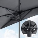 Umbrelă de umbrelă, Dia. Umbra de soare de 2,7 m, acoperis semicircular din poliester, mecanism de cotitură, umbră de soare cu protecție UPF 50+, bază nu este inclusă, terasă de grădină în aer liber, GPU31GY gri afumat