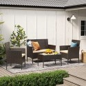 GGF004K05 Set de mobilier de grădină pentru balcon PE Set de salon din poliratan Mobilier pentru terasă pentru terasă