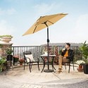 Umbrelă de soare de grădină de 197 cm, UPF 50+, umbrelă de soare, înclinare 30° în 2 direcții, manivelă pentru deschidere și închidere, pentru grădini în aer liber, piscină, balcon, terasă, bază nu este inclusă, taupe GPU202K01