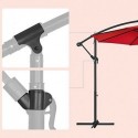 Umbrelă de grădină în consolă cu bază, umbrelă de soare decalată de 3 m, umbrelă suspendată banană, parasolar cu protecție UPF 50+, manivelă pentru deschidere și închidere, roșu GPU016R01