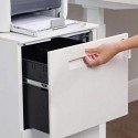 Dulap pentru dosare mobil, cu 2 sertare, blocare, pentru documente de birou, dosare suspendate, pre-asamblat, 39 x 45 x 69,5 cm (L x l x H), alb OFC052W01