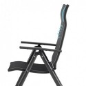 Set de 4 scaune pliante de grădină, scaune exterioare cu structură durabilă din aluminiu, sprijin pentru spate cu 8 unghiuri, Max. Capacitate 120 kg, negru GCB30BK