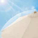 Umbrelă de grădină de 3 m, umbrelă de soare octogonală cu protecție solară, stâlp și nervuri din lemn, mecanism de înclinare, bază neinclusă, pentru balcon terasă grădină în aer liber, bej GPU32BE