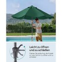 290 cm Umbrelă cu umbrelă de grădină, UPF 50+, umbrelă solară, înclinare de 30° în 2 direcții, mâner de mâner pentru deschidere și închidere, pentru grădini în aer liber Balconul piscinei, Baza nu este inclusă, GPU30GN verde