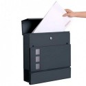 Cutie poștală modernă, cutie poștală cu blocare, montată pe perete, cu suport pentru ziare, ușor de instalat, gri antracit GMB052G01
