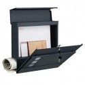 Cutie poștală modernă, cutie poștală cu blocare, montată pe perete, cu suport pentru ziare, ușor de instalat, gri antracit GMB052G01
