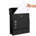 Cutie poștală modernă, cutie poștală cu blocare, montată pe perete, cu suport pentru ziare, ușor de instalat, negru GMB052B01