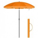 Umbrelă de soare de 1,6 m, umbrelă de plajă, UPF 50+, protecție solară, baldachin portabil octogonal din poliester, nervuri din fibră de sticlă, mecanism de înclinare, geantă de transport, pentru plajă, grădină, balcon, piscină, portocaliu GPU60OG