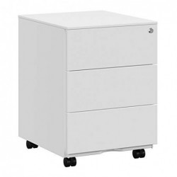 Songmics Steel Rolling Bin, Mobile Filing Cabinet, Lockable with 3 Drawers, File Storage, Office Supplies, Pre-Assembled Office, Home Office