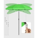 Umbrelă de soare de 1,6 m, umbrelă de plajă, UPF 50+, protecție solară, baldachin portabil octogonal din poliester, nervuri din fibră de sticlă, mecanism de înclinare, geantă de transport, pentru plajă, grădină, balcon, piscină, verde GPU60GN