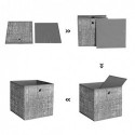 Cutii de depozitare pliabile, set 6 cuburi de depozitare din material nețesut, 30 x 30 x 30 cm, coșuri pentru organizare haine de jucărie, gri RFB02LG-3