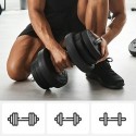 Set de 2 gantere, 2 x 10 kg, greutăți reglabile, pentru bărbați și femei, antrenament, antrenament fitness, ridicare greutăți la sală de acasă, negru SYL20HV1