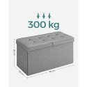 Songmics bench, 80 litres, stool with storage half lid hinged sideways, 76 x 38 x 38 cm, grey, LSF41G