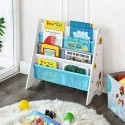 Kids’ Bookcase, Book Storage Shelf Organizer, cu kit anti-tip, pentru camera copiilor, sala de joacă, grădiniță, școală, 62,5 x 28 x 60 cm, design de economisire a spațiului, alb GKR72WT