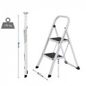 Songmics GSL12WT Folding Step Ladder with 2 Steps, Folding Section, Safety Locking Mechanism, Easy to Store, Load Capacity 150 kg, TÜV Rheinland-Tested to EN14183