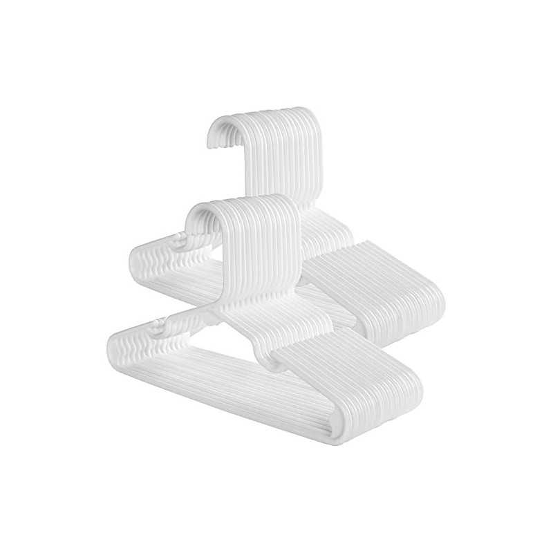 Pachet de 30 de umerase din plastic, umerase pentru bebelusi/copii, economisind spatiu, cu caneluri largi si colturi intarite, marime frumoasa pentru dulapul/dulapul/dulapul copilului, 29,5 cm, alb CRP06W-30