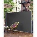 2 x 3 m (H x L), tolul lateral pentru balcon, terasă, terasă și grădină, cu montare pe podea, protecție a vieții private, umbră solară, jaluzelele laterale, gri GSA200G