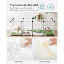 Tarc pentru animale de companie, cobai și cușcă cu podea, carcasă din plastic transparent pentru hamsteri, iepuri, arici, habitat pentru exerciții pentru animale mici, alb LPC02W