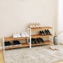 Rack de pantofi de bambus de 3 nivele, organizator de standuri, raft de depozitare, 70 x 26 x 55 cm (W x D x H), ideal pentru hol, baie, sufragerie, dormitor și coridor LBS03H