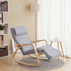 Songmics Rocking Chair - Living Room Chair., light grey, 65 x 125 x 90 cm