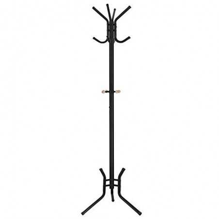 Stylish Metal Coat Rack Stand Hanger 12 cârliguri 176 cm Negru RCR17B