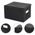 Set de 3 cutii de depozitare pliante cu capace, cuburi din țesut cu suporturi de etichete, organisator de cutii de depozitare, 40 x 30 x 25 cm, negru RFB03H