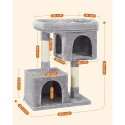 Arborele pentru pisici, apartament compact pentru pisici cu 2 peșteri, gri deschis PCT61W