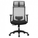 Scaun de birou ergonomic, scaun cu rețea de calculator, suport lombar, sprijin de cap și sprijin de braț reglabil, sprijin de spate reglabil blocabil până la 120 °, gri OBN55BG